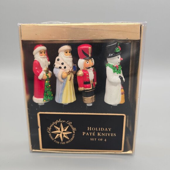 Christopher Radko Other - Christopher Radko Holiday Paté Knives Set 4 Cheese Spreaders Christmas Santa